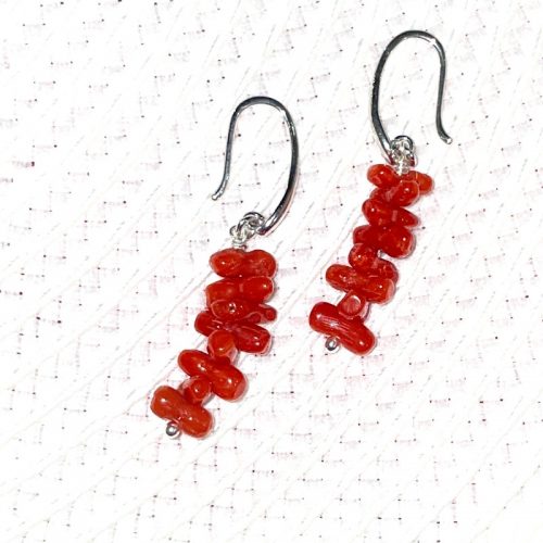 Boucles D'Oreilles Clous Femme Branches De Corail Rouge Résine Acrylique, Boucles  D'Oreilles Colorées Femme Été