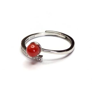 bague anneau croisé corail