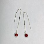 boucles d'oreilles boho chic perles 5mm sur chaine traversante