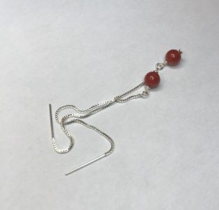 boucles d'oreilles boho chic perles 5mm sur chaine traversante