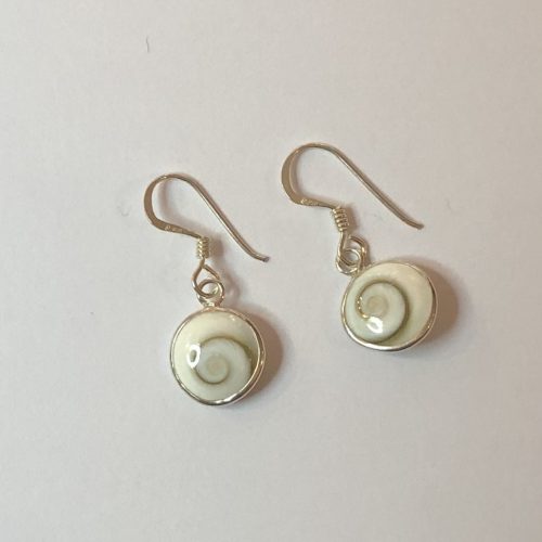 Boucles d'oreilles Oeil de Sainte Lucie de 1cm de diamètre, monté sur Argent 925/1000