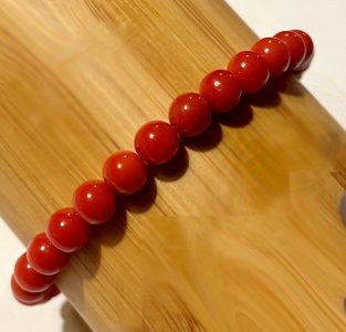 bracelet perles boules de corail rouge de Méditerranée 6mm