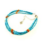 bracelet lhassa corail et turquoise