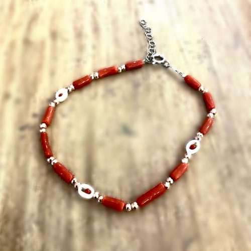 bracelet corail rouge et nacre