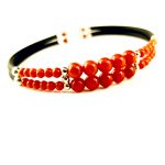 bracelet double rang perles corail rouge