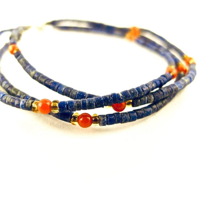 bracelet hapy lapis lazuli et corail