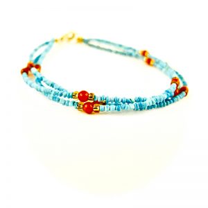 bracelet lhassa corail et turquoise