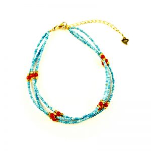 bracelet lhassa corail et turquoise