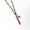 collier mannina corail rouge et agate verte