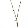 collier mannina corail rouge et agate verte