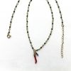 collier mannina corail rouge et agate verte