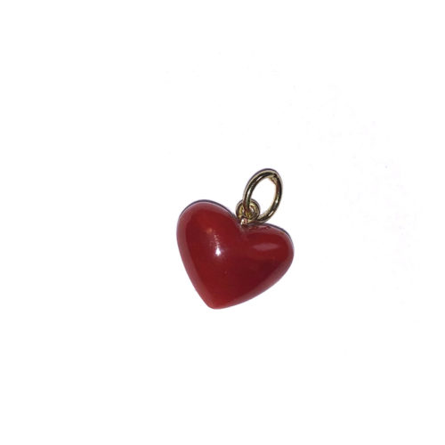 pendentif coeur rouge corail