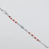 bracelet chapelet perles de corail rouge et argent massif