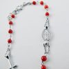bracelet chapelet perles de corail rouge et argent massif