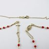 Collier rosaire en corail rouge de Bonifacio et argent plaqué or