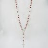 collier chapelet en corail rouge de Méditerranée et argent massif