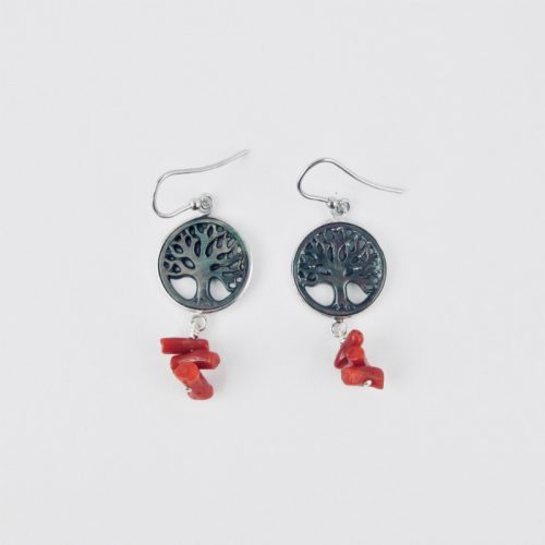 Boucles d'oreilles PENELOPE bicolore [rouge et corail] - De pixels