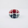 bague alliance duo corail rouge et nacre black lip, argent massif