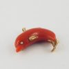 pendentif dauphin corail rouge et or