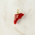 pendentif dauphin piccolino corail rouge et or