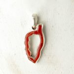 pendentif corse corail rouge et argent