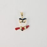 Pendentif Gufo Bianco, petite chouette enserrant une branche de véritable corail rouge de Méditerranée.