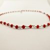 Collier perlina très fin et délicat composé de petites perles de corail rouge de Méditerranée de 3 mm et argent 925/1000